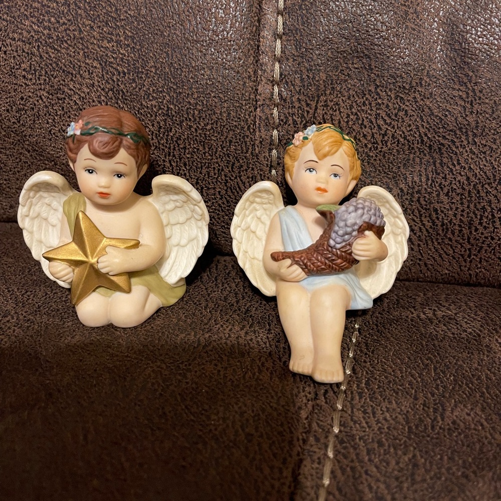 Vintage cherub angles by Home Interiors, two from the series of Four Seasons